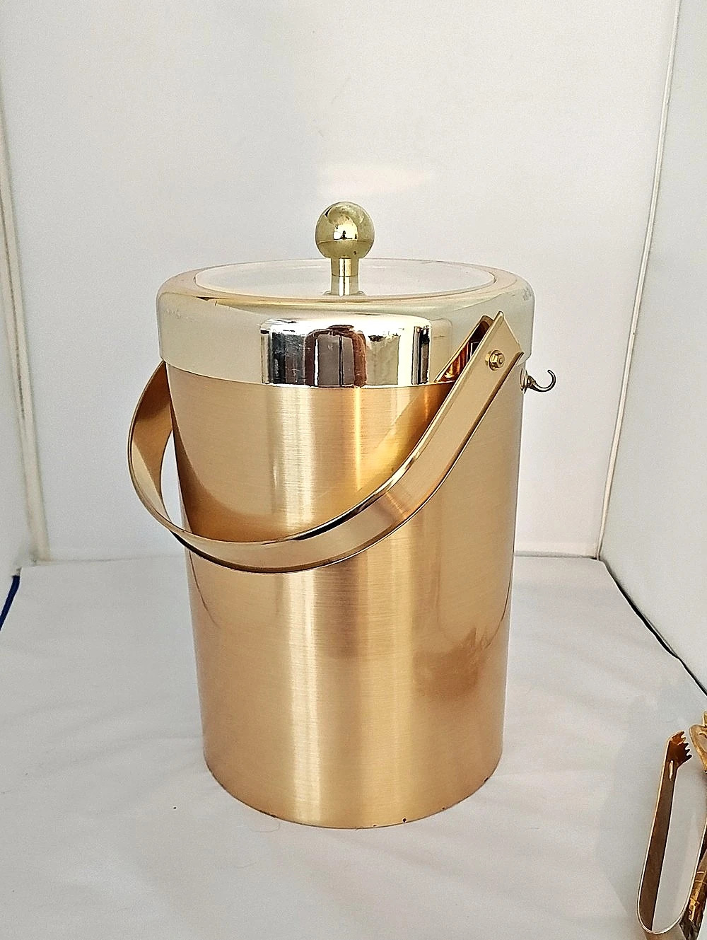 Georges Briard Gold Ice Bucket with Bar Accessories